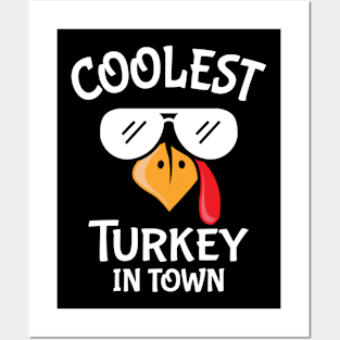 Coolest Turkey - Thanksgiving Toddler Kids Boys Posters and Art